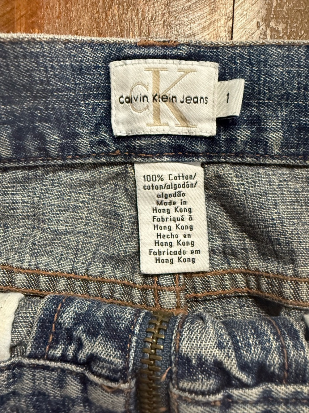 Calvin Klein Jeans Size 1 Vintage Denim Mini Skirt Y2K Zip Front GUC - Picture 2 of 5